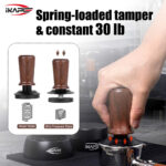 ⁦IKAPE V3 Calibrated Coffee Tamper(Wooden Handle,Black Base)⁩ - الصورة ⁦4⁩