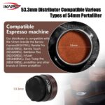 ⁦IKAPE Coffee Distributor, Espresso Gravity Distributor(Wooden Handle,Black Base)⁩ - الصورة ⁦7⁩