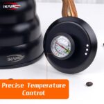 ⁦IKAPE Pour Over Coffee Kettle, Gooseneck Tea Kettle, 1L with Thermometer⁩ - الصورة ⁦3⁩