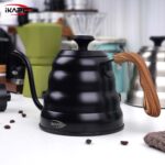 ⁦IKAPE Pour Over Coffee Kettle, Gooseneck Tea Kettle, 1L with Thermometer⁩ - الصورة ⁦7⁩