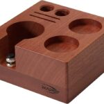 IKAPE ABS 7 in 1 Coffee Tool Organiser Suitable for 51/54/58mm portafilter-wood
